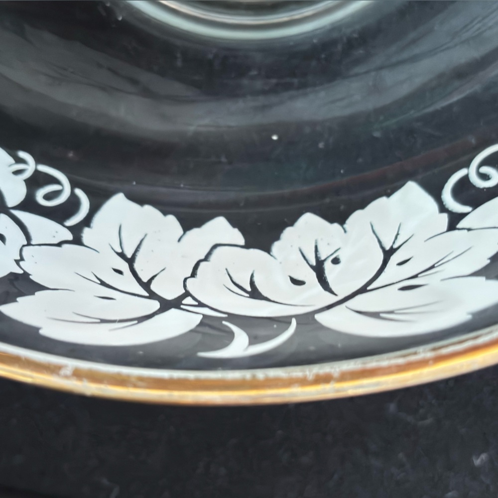 Vintage Anchor Hocking Maple Leaf  Glass Punch Bowl Set - Picture 15 of 16